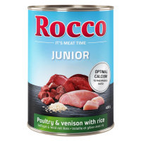 Rocco Junior 12 x 400 g - výhodné balení - drůbeží a zvěřina s rýží