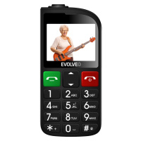 EVOLVEO EasyPhone FL, mobilní telefon pro seniory s nabíjecím stojánkem, černá