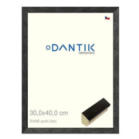 DANTIK rámeček 30 × 40, DUNE grafit plexi čiré