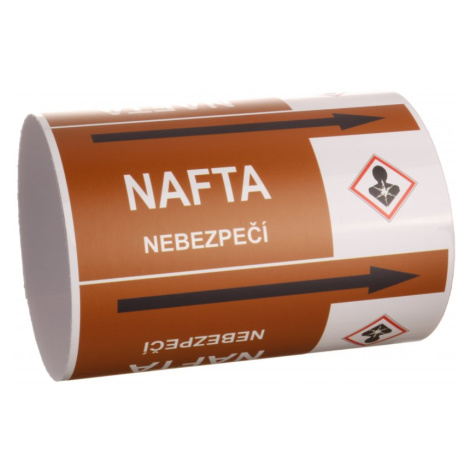 Páska na značení potrubí Signus M25 - NAFTA Samolepka 100 x 77 mm, délka 1,5 m, Kód: 26087