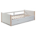 Dětská postel z borovicového dřeva s výsuvným lůžkem v bílo-přírodní barvě 90x190 cm Kiara – Mar