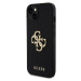 Guess PU Perforated 4G Glitter Metal Logo kryt iPhone 13 černý