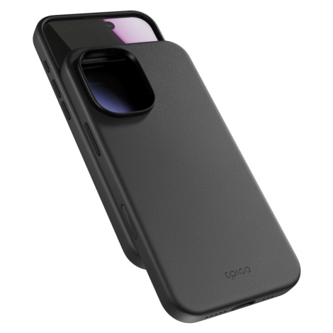 Zadní ochranný kryt Epico Leather Mag+ Case pro Apple iPhone 17, černá