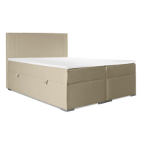 Čalouněná postel Sharon 140x200, béžová, vč. matrace a topperu