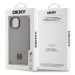 Zadní kryt DKNY PU Leather Stack Logo MagSafe pro Apple iPhone 15, šedá