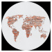 CR 3330 AG Design fototapeta ekologická vliesová samolepící 2-dílná kulatá Cihlová mapa světa, v