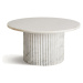 Estila Luxusní mramorový bílý kulatý konferenční stolek Demetrios s antickým žebrovaným designem