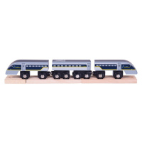 Bigjigs Rail Dřevěný rychlík Eurostar E320 + 3 koleje