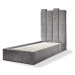 Šedá čalouněná jednolůžková postel s úložným prostorem s roštem 90x200 cm Dreamy Aurora – Miufor