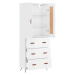 vidaXL Skříň highboard lesklá bílá 69,5 x 34 x 180 cm kompozitní dřevo