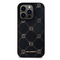 Karl Lagerfeld PU Karl Heads Pattern MagSafe Zadní Kryt pro iPhone 15 Pro Max Black