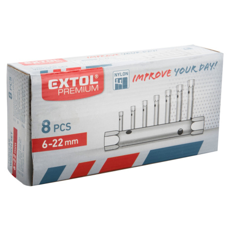 klíče trubkové, sada 8ks, 6-22mm, CrV Extol Premium