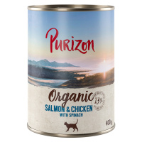 Purizon konzervy, 6 x 200 / 6 x 400 g za skvělou cenu! - Organic losos a kuřecí se špenátem (6 x
