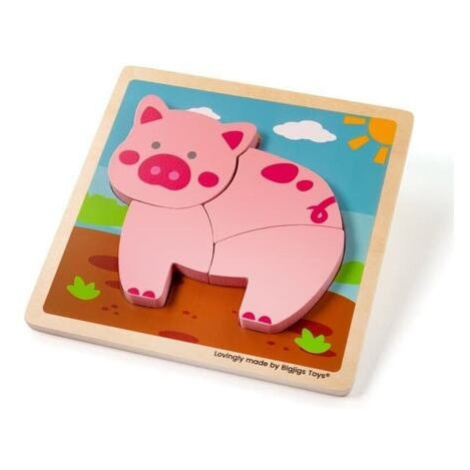 Bigjigs Toys Vkládací puzzle Prasátko