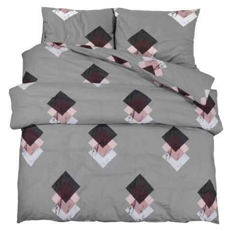 vidaXL Sada ložního prádla šedá 140 x 200 cm bavlna