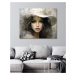 Obrazy na stěnu - Dívka v béžovém klobouku Rozměr: 40x50 cm, Rámování: bez rámu a bez vypnutí pl