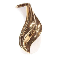 Váza vlna keramika zlatá 30,5cm