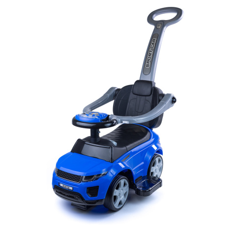 Mamido Odrážedlo Sport Car s vodící tyčí 3v1 GUMOVÁ kola modré