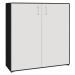 mauser Skříň s otočnými dveřmi, 2 dveře, 6 přihrádek, šířka 1155 mm, černá / signální bílá
