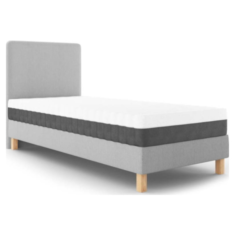 Světle šedá jednolůžková postel Mazzini Beds Lotus, 90 x 200 cm Cosmopolitan design