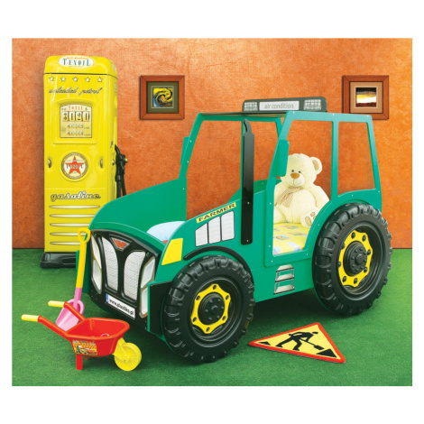 Dětská postel Traktor zelený