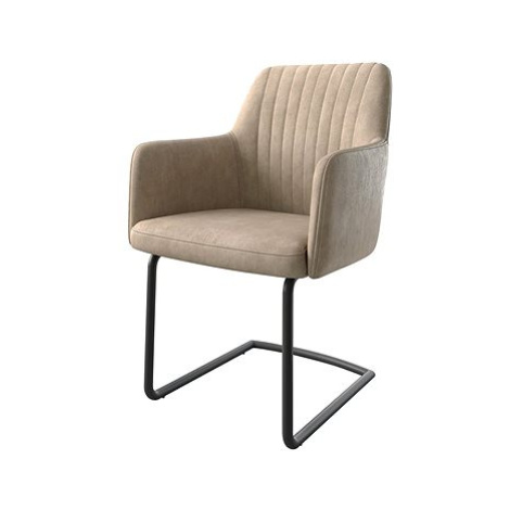 DELIFE Jídelní židle Greg-Flex béžová vintage konzolová podnož kulatá černá