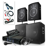 Skytec Bass Mountain USB, DJ PA systém, 2000 W, 4 x repro, zesilovač, mixážní pult