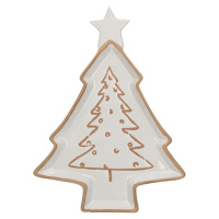 Dekoria Talíř Beige Christmas Tree classic, 26 x 35 x 2 cm