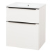 MEREO Mailo, koupelnová skříňka s keramickým umyvadlem 61 cm, bílá, černé madlo CN510B
