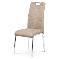 Jídelní židle BIANUS, látka krémová/chrom