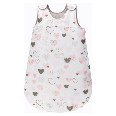Bomimi Spací pytel 75cm / 3-12m, SRDÍČKA šedá