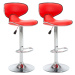 323645 vidaXL Bar Stools 2 pcs Red Faux Leather