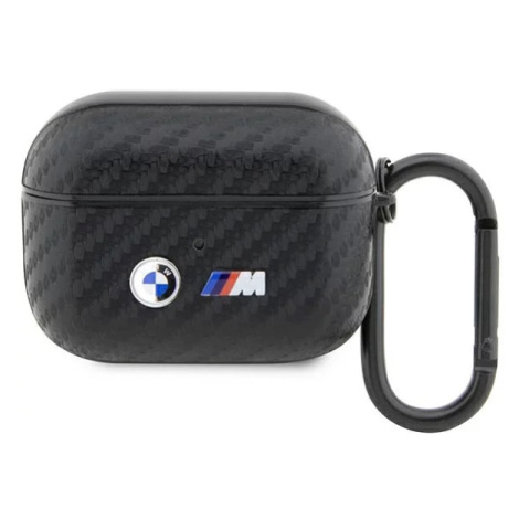 Pouzdro BMW AirPods Pro cover Black Carbon Double Metal Logo (BMAPWMPUCA2)