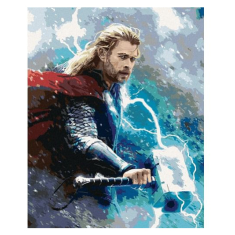 Malování podle čísel - Thor s Mjolnirem v bouři