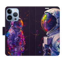 iSaprio Flip pouzdro Neon Astronaut 02 pro iPhone 13 Pro