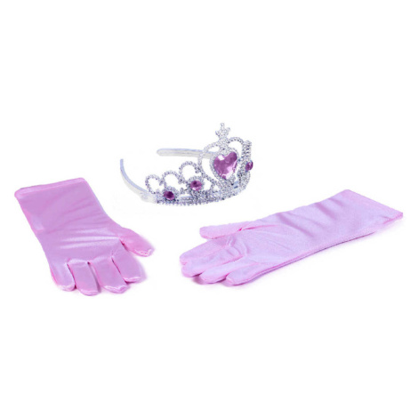 Dudlu KARNEVAL Princezna set růžové rukavice + korunka *KARNEVALOVÝ DOPLNĚK*