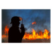 Fotografie Fireman on radio, Grant Faint, 40 × 26.7 cm