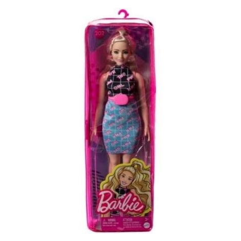 Barbie Modelka - černo-modré šaty s ledvinkou HJT01 TV Mattel