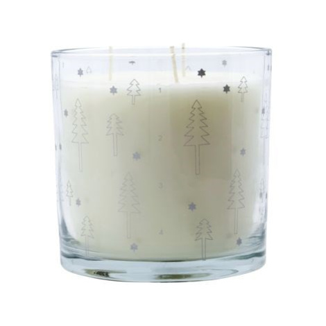 Vánoční svíčka ve skle výška 12 cm ADVENT House Doctor - bílá