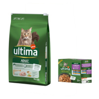 Ultima Cat 10 kg + Sterilized mix II 8 x 85g zdarma! - Adult kuřecí 10 kg + Sterilized Mix II (k