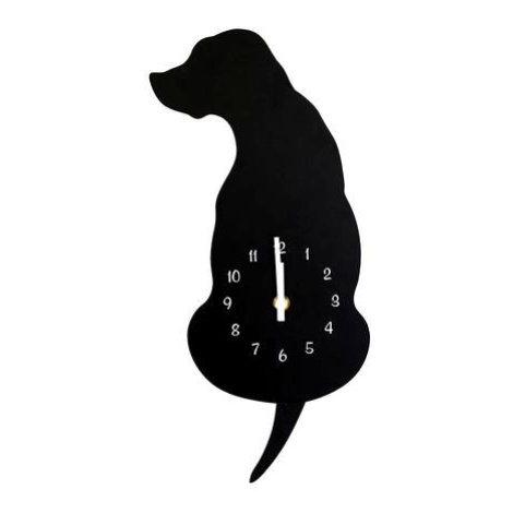 TORO Nástěnné hodiny černý pes 40cm