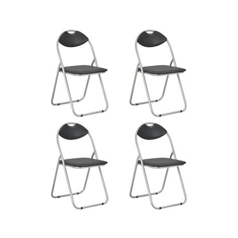 Skládací jídelní židle 4 ks černé umělá kůže SHUMEE