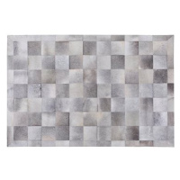 Šedý kožený patchwork koberec 160x230 cm ALACAM, 73717