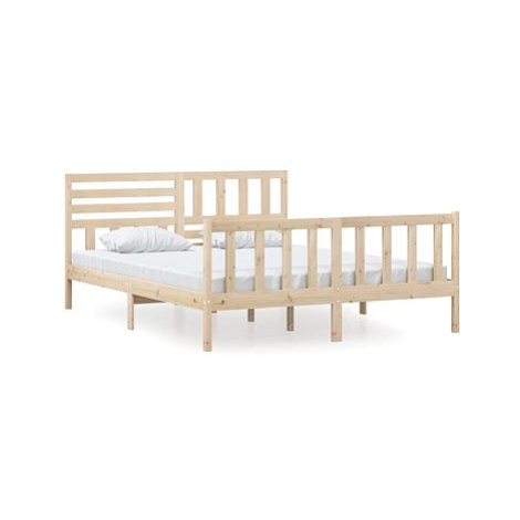 Rám postele masivní dřevo 160 × 200 cm, 3101163 SHUMEE