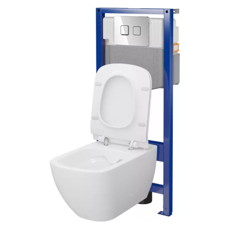 Podomítkový WC set Set B999 50 Metropolitan ovládací tlačítko chrom CERSANIT