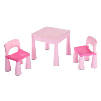 NEW BABY - Dětská sada stoleček a dvě židličky růžová