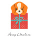 Ilustrace Merry Christmas puppy illustration, cute small, ma_rish, 40 × 40 cm