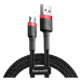 Baseus Cafule extra odolný nylonem opletený kabel USB / Micro USB QC3.0 1,5A 2m black-red