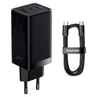 Basues GaN3 Pro rychlonabíječka 2C+U 65W EU s kabelem USB-C/USB-C 100W 1m Black
