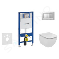 Geberit 111.300.00.5 NU7 - Modul pro závěsné WC s tlačítkem Sigma30, matný chrom/chrom + Ideal S